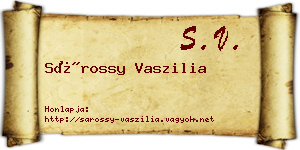 Sárossy Vaszilia névjegykártya